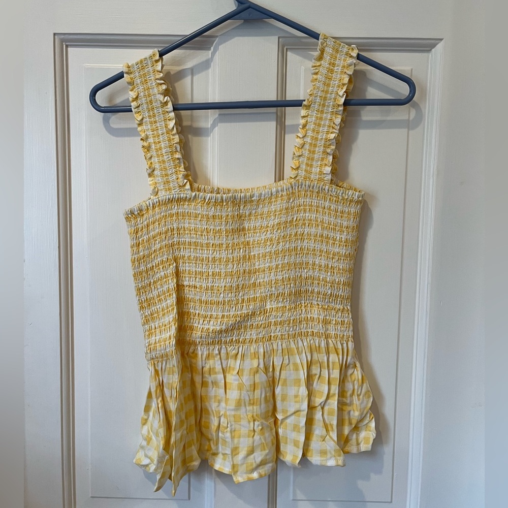 Elodie women’s small smocked peplum tank top